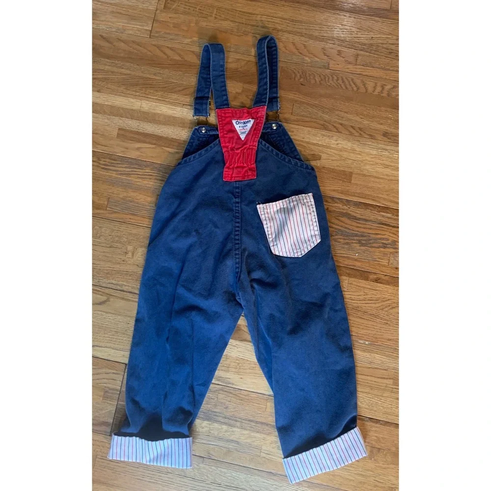 OshKosh Bgosh Vintage Overalls Kids 3T Nautical Club Commodore Retro Y2K 90s